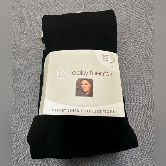 Daisy Fuentes Pants - Daisy Fuentes Velvet Lined Footless Tights New M/L